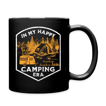 In my happy camping era- vintage - Tasse einfarbig - Schwarz - Rechts