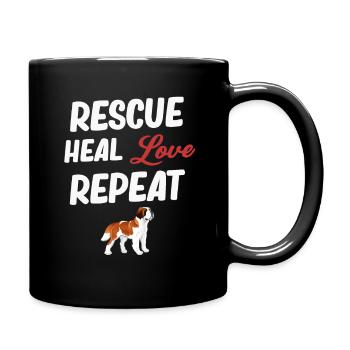 Rescue Heal Love Repeat Vet Dogaholic - Full Colour Mug - black - Right