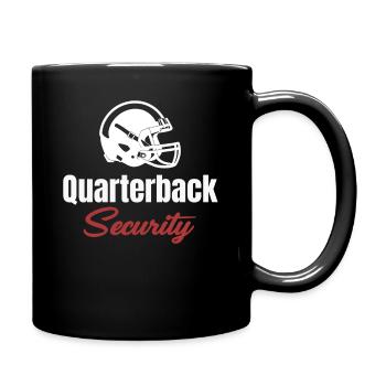 Quarterback Security Funny Football Lineman - Full Colour Mug - black - Right
