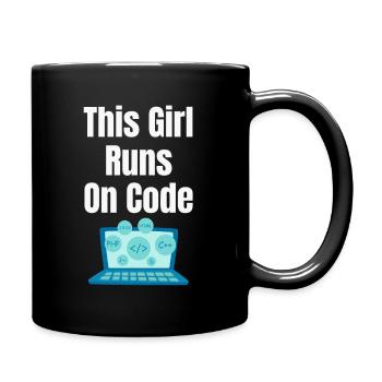 Dieses Mädchen Läuft Auf Codes Programmierer - Tasse einfarbig - Schwarz - Rechts