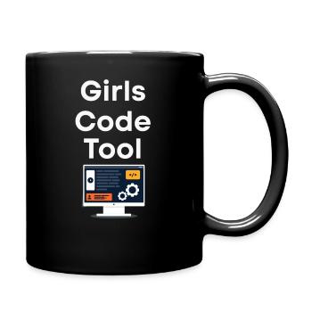 Mädchen Programmieren Auch Programmierer - Tasse einfarbig - Schwarz - Rechts