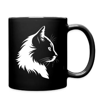 Katze, katzenmotiv - Tasse einfarbig - Schwarz - Rechts