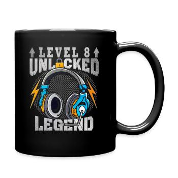 Level 8 unlocked gamer 8 years old - Full Colour Mug - black - Right