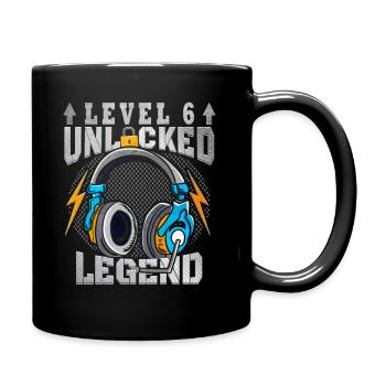 Gamer Gaming Level 6 Unlocked - Full Colour Mug - black - Right