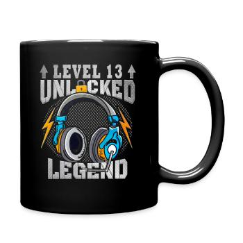 13. Geburtstag Geschenk - Level 13 Unlocked - Tasse einfarbig - Schwarz - Rechts