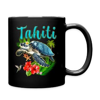 Tahiti Französisch-Polynesien Schildkrötenblumen - Tasse einfarbig - Schwarz - Rechts