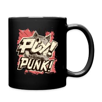 Cochon punk de dessin animé - Mug uni - noir - Droite