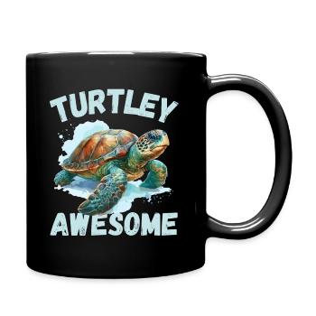 Turtle Reptile Earth Day Watercolor Nature Prehistoric - Full Colour Mug - black - Right