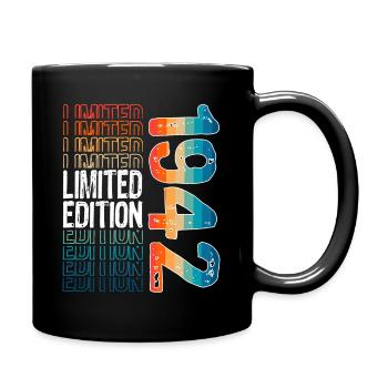 Limited Edition seit 1942 Geburtstag Vintage 1942 - Tasse einfarbig - Schwarz - Rechts