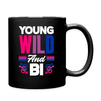 Jung Wild Und Bisexuell - Tasse einfarbig - Schwarz - Rechts