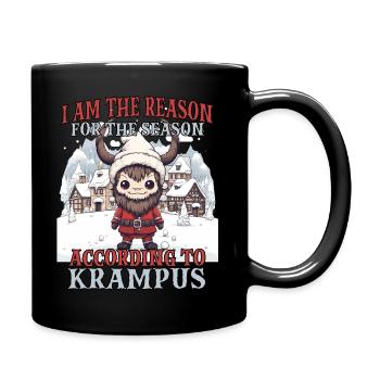 Krampus Kramperl | Krampus Kostüm Weihnachtsmann - Tasse einfarbig - Schwarz - Rechts