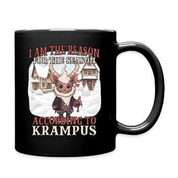 Krampus T Dämonischer Weihnachtsmann Kramperl - Tasse einfarbig - Schwarz - Rechts