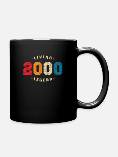 2000th Birthday Retro Living Legend - Full Colour Mug - black