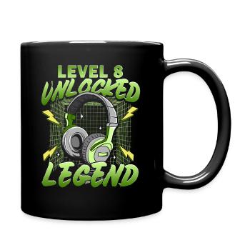 Level 8 unlocked gamer 8 years old - Full Colour Mug - black - Right