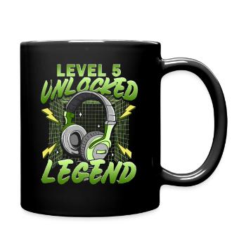 5. Geburtstag Geschenk - Level 5 Unlocked - Tasse einfarbig - Schwarz - Rechts