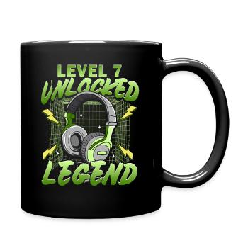 7. Geburtstag Level 7 Gamer Gaming Zocken - Tasse einfarbig - Schwarz - Rechts