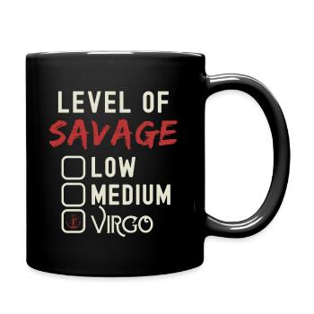Level Of Savage Virgo Funny Star Sign Astrology - Full Colour Mug - black - Right