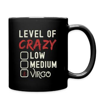 Level Of Crazy Virgo Funny Star Sign Astrology - Full Colour Mug - black - Right