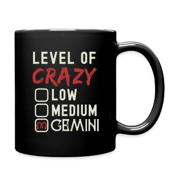 Niveau De Fou Gémeaux Drôle Signe Astrologie - Mug uni - noir - Droite