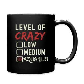 Level Of Crazy Aquarius Funny Star Sign Astrology - Full Colour Mug - black - Right