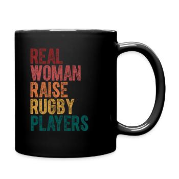 Proud Mom Shirt De vraies femmes élèvent des joueurs de rugby - Mug uni - noir - Droite