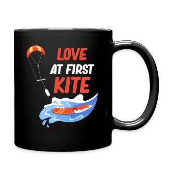 Love at First Sight Kitesurfing Sailing Board - Full Colour Mug - black - Right
