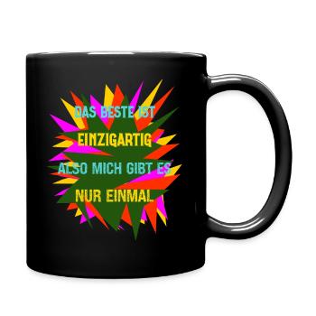 Menschen sind individuell und einmalig - Tasse einfarbig - Schwarz - Rechts