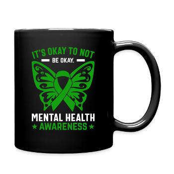 mental health psychologist depression - Full Colour Mug - black - Right