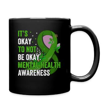mental health psychologist depression - Full Colour Mug - black - Right