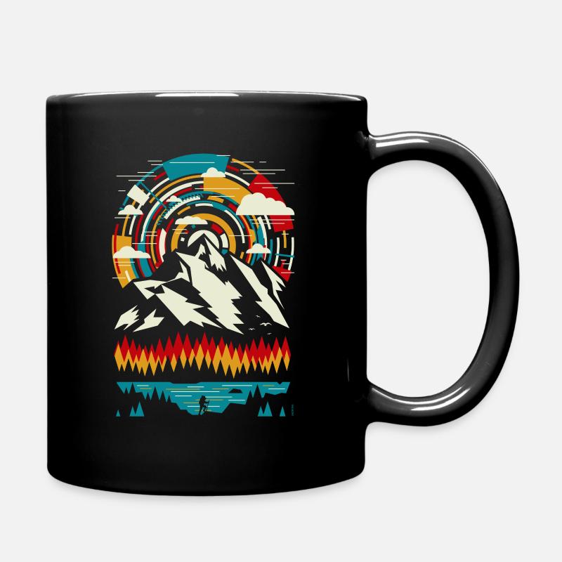 Outdoor - Montagne colorée moderne - Mug uni - noir