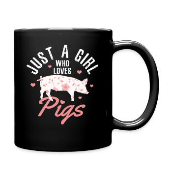 Schwein Lustig Bauer Landwirt Geschenk - Tasse einfarbig - Schwarz - Rechts