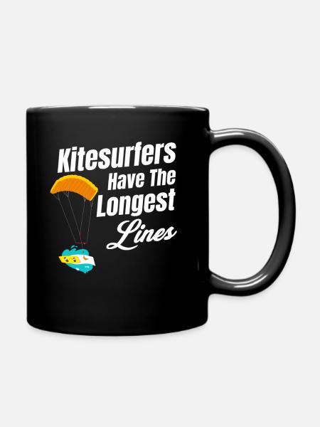 Kitesurfer Haben Das Längste Segelbrett Windiges - Tasse einfarbig - Schwarz