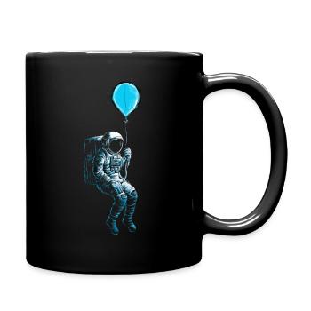 Astronaut Weltraum Raumfahrer Luftballon - Tasse einfarbig - Schwarz - Rechts