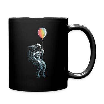 Astronaut Weltraum Raumfahrer Luftballon - Tasse einfarbig - Schwarz - Rechts