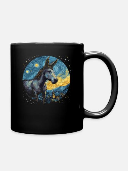 Sternenhimmel Esel - Tasse einfarbig - Schwarz