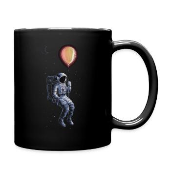 Astronaut Weltraum Raumfahrer Luftballon - Tasse einfarbig - Schwarz - Rechts