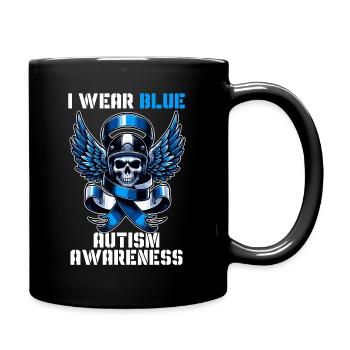 Biker wear blue for autism awareness - Tasse einfarbig - Schwarz - Rechts