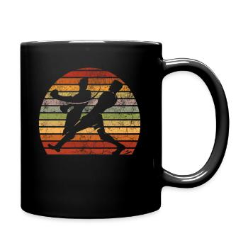 Retro Boxen Boxer - Tasse einfarbig - Schwarz - Rechts