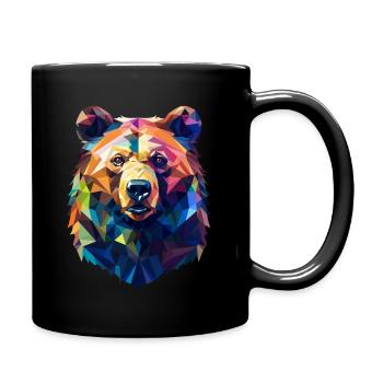 Bear Grizzly Bear Polygon - Full Colour Mug - black - Right