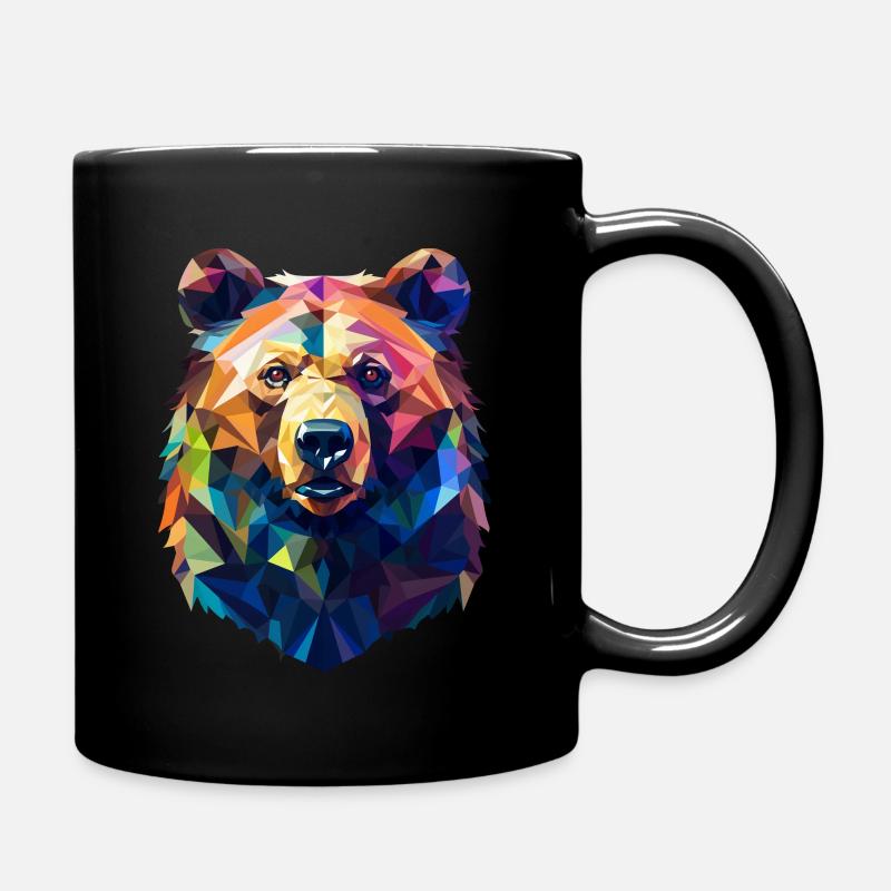 Bear Grizzly Bear Polygon - Full Colour Mug - black