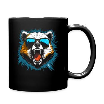 Des lunettes de soleil cool et un ours rugissant - Mug uni - noir - Droite