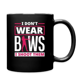Bogen Bogenschießen Frauen Mädchen - Tasse einfarbig - Schwarz - Rechts
