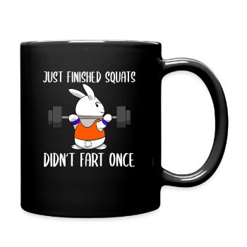 Lustiges Gewichtheben Fitnessstudio - Tasse einfarbig - Schwarz - Rechts