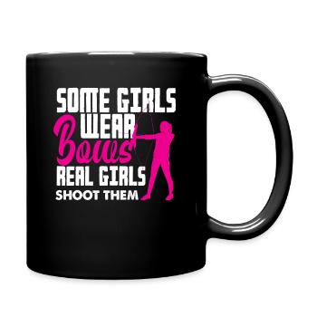 Mädchen Bogenschießen - Tasse einfarbig - Schwarz - Rechts