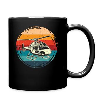 Rotorcraft Silhouette Helicopter Pilot - Full Colour Mug - black - Right