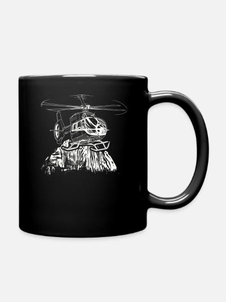 Drehflügler Silhouette Hubschrauberpilot - Tasse einfarbig - Schwarz