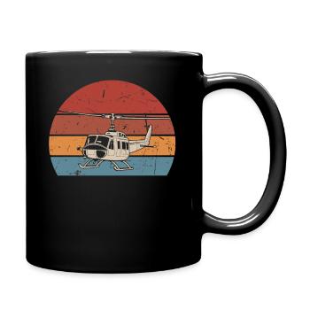 Rotorcraft Silhouette Helicopter Pilot - Full Colour Mug - black - Right