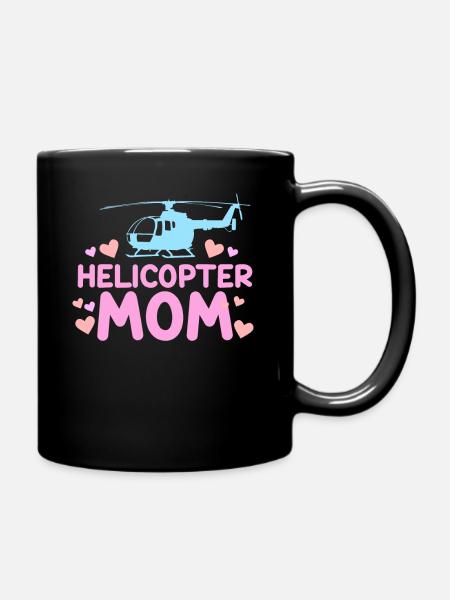 Helikopter Eltern Lustige Helikoptermutter - Tasse einfarbig - Schwarz