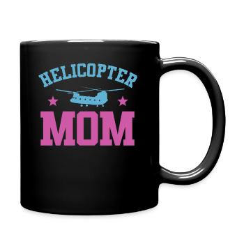 Helikopter Eltern Lustige Helikoptermutter - Tasse einfarbig - Schwarz - Rechts