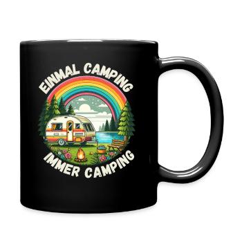 Camping Camper Caravan Campsite Rainbow - Full Colour Mug - black - Right